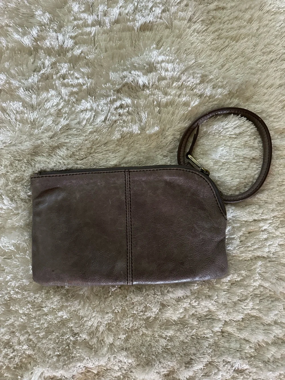 HOBO Dark Brown Leather Wristlet Clutch